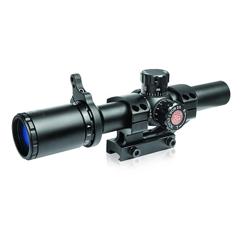 TRUGLO TRU-Brite 30 Series 1-6 X 24mm Dual-Color Illuminated-Reticle Rifle Scope with Mount