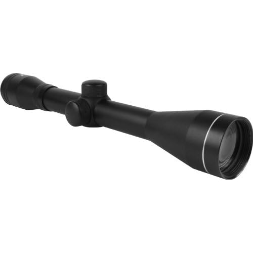 Aim Optics 6X40 Fixed Power Full Size Scope/Mil-Dot/Blue with Rings, Large, Black